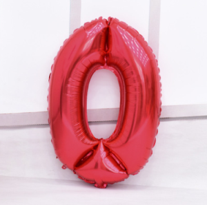 32 inches Red colour 0-9 number party decoration aluminum foil balloon