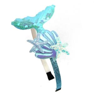 Sweet Girls Hairband Sequin Shells Mermaid Headband Baby Girls Hair Accessories Handmade Headdress Party Supplies
