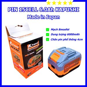 Pin 15 cell 6000mAh Kapusi Japan dung lượng cao bao khỏe bao bền chân pin phổ thông