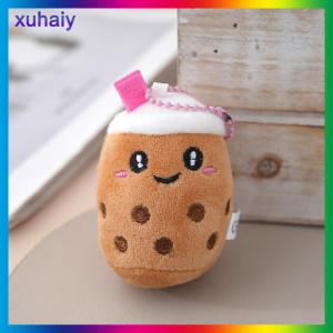 xuhaiy 1 Piece Stuffed Boba Doll Kawaii Backpack Bag Decor 8cm Cute Bubble Tea Keychain Soft Plush Toy Pendant Kids Birthday Gift