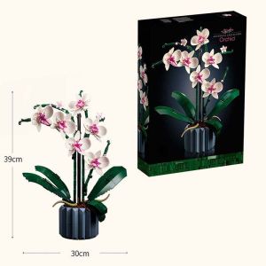 608PCS Orchid Building Blocks Set Flower DIY Toys birthday Gift Decoration Valentines Gift For Girl friend Botanical Collection 积木花兰花