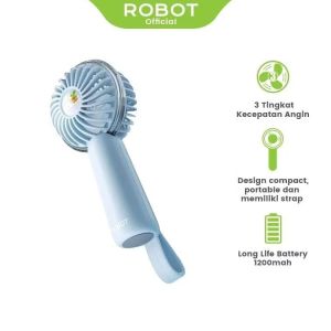 Kipas Angin Robot RT-BFS2 Mini Portable Genggam Handled High Speed Kipas Turbo 1200mAh Murah Mini Fan RT-BFS2-Metro Permata Store