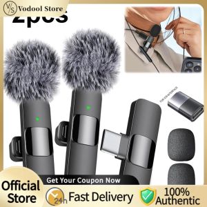 Wireless Lavalier Microphone with Noise Reduction for Mobile Devices 2 in 1 Portable Audio Solution for Creators