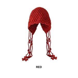 Casual Tassels Crochet Knitted Hat Hollow Out Bohemian Style Tassel Beanies Korean Handmade Knit Cap Girls