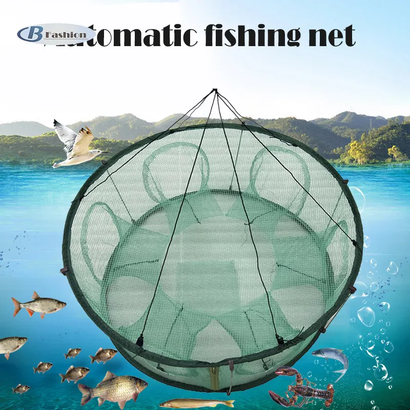 B-F Automatic fishing nylon sea hand throwing small fish net trap