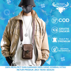 Tas Selempang Pria Kulit Tas Kecil Pria Waterproof Import Warna Coklat Tas Kulit Slempang Pinggang Hp Cowok Distro Model Terbaru 2023 Anti Air FXY A01