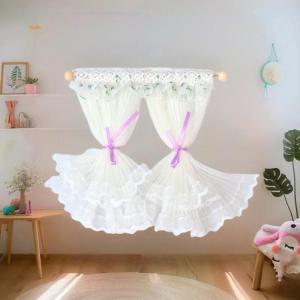 QUANSEN 1 12 Dollhouse Lace Curtains Model Dollhouse Bedroom Living Room Decoration Dolls House Furniture Accessories Micro Scene Decor