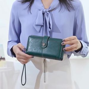 Cross-border Hot Selling RFID Anti-magnetic long zipper womens wallet European and American new style large-capacity clutch bag