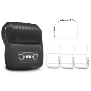 KAYISON Label Printer with 3 Rolls Label Portable Handheld Thermal Mini Barcode QR Code Sticker Sticky note Rolls Maker Local Warehouse Shipping
