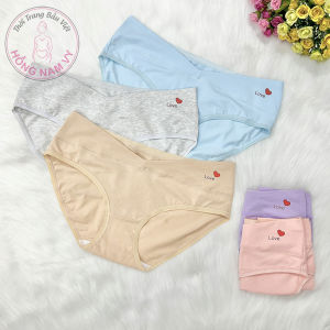 Quần lót bầu cạp chéo cotton cao cấp LOVE (màu ngẫu nhiên)