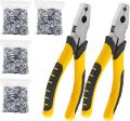 1202 PCS Wire Cage Clips and Pliers Rabbit Chicken Wire Cage Clips J Clips for Wire Cages Hog Ring Pliers Wire Cage Buckle Clips Animal Cage Snap-ring Pliers for Bird Quail Rabbit Chicken Hog Cages. 