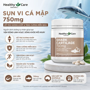 Healthy Care Shark Cartilage 750mg - Sụn Vi Cá Mập Hỗ Trợ Đau Nhức Xương Khớp Thoái Hóa - Lọ 200 Viên