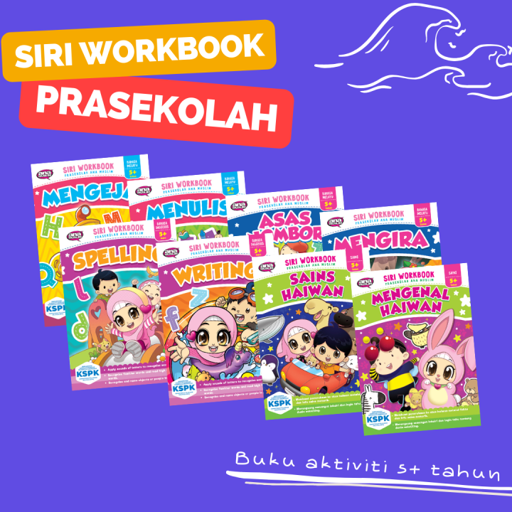 Siri Workbook Prasekolah : Spelling | Writing | Mengeja | Nombor | Buku Akitiviti Tadika [Ana Muslim]