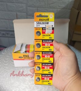 Vỉ 5 viên pin đồng hồ SR626SW 1.55V Maxell PRO SR626 / SR 626 / 377 - Made In Japan