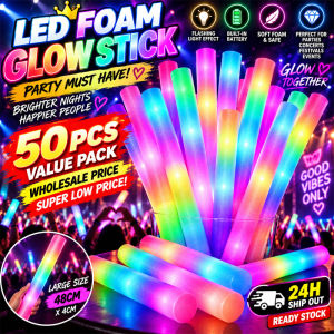 20/50PCS LED Foam Glow Stick RGB Colorful Flashing Light Wand Wholesale Party Concert Event Decoration