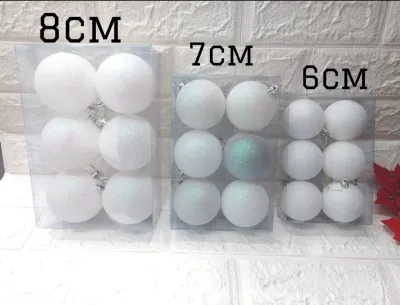 White Christmas Ball Christmas Tree Decorations Hanging Christmas Ornaments #23434