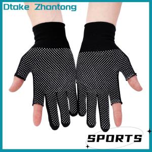 Dtake Non-slip Touchscreen Nylon Gloves Men Women Summer Outdoor Riding Fitness Breathable Non-slip Sunscreen Half Finger Gloves