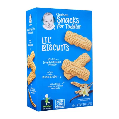Gerber Toddler Lil Biscuits Vanilla Wheat Baby Snack 12+M