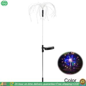 [New] 2Pcs Solar Fairy Light 8 Lighting Modes Smart Sparklers Firework LED String Light for Yard Garden Flowerbed Party Decor