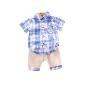 baju baju bayi laki laki usia 0-4 tahun setelan baju Kemeja anak laki laki fashion Katun Lengan Pendek + celana pendek Anak cowok kasual Musim Panas Fashion Pakaian Bayi