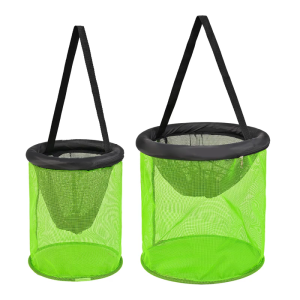 25cm/35cm Baits Storage Cage for Keep Live Fish Portable Bucket Floating Fishing Basket Fishing Net Holder Foldable
