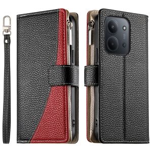 For Xiaomi Redmi 15C 15 14C 13C 13 12C 12 Phone Case Magnetic Leather Color Splicing Wallet Card Slot Flip Cover Casing