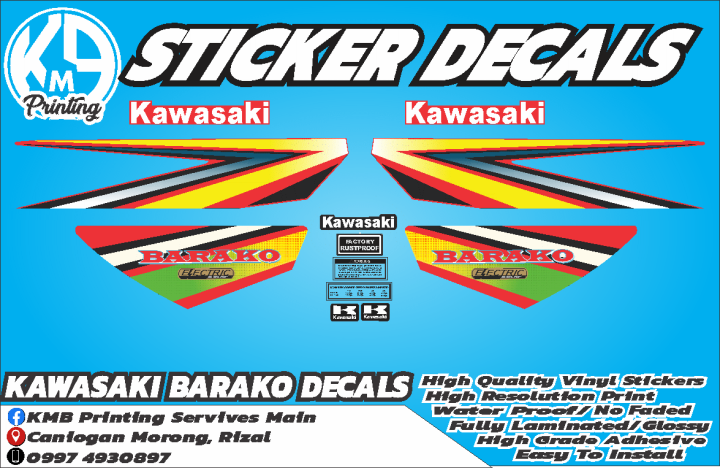 Kawasaki Barako 1 Sticker Decals | Lazada Philippines
