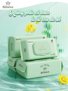 Khăn giấy Hàn Quốc Bebeen Green Light - 100 tờ 3 lớp - Hàng - Không mùi không hóa chất không chất bảo quản - giấy trơn