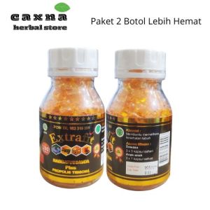 Paket 2 Botol Kapsul Extrafit Minyak Habbatussauda 4in1 200 kapsul Extra propolis trigona Asli Original