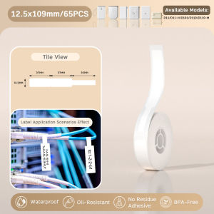 NIIMBOT D11/D110/D101 Cable Labels - Waterproof Self-Adhesive Fiber Optic Wire Tags for Data Line Network Panels Server Rooms