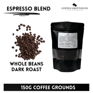 Coffee Beans - Espresso Blend 150g | Dark Roast x Organic Coffee in Resealable Pouch by Coffee Grounds PH