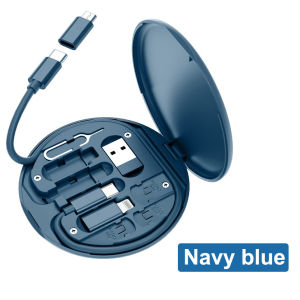 FONKEN ชุดสายชาร์จเร็ว5อิน1 60วัตต์กล่องเก็บของ USB แบบมัลติฟังก์ชั่นสายชาร์จแบตเตอรี่ออแกไนเซอร์ชุดสายชาร์จพกพาพร้อมที่วางโทรศัพท์