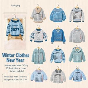 SPDD Tủ Quần Áo Bốn Mùa Lịch để bàn năm 2027 Mini Hàng tháng Lịch để bàn Quà tặng Trang trí Lật lịch Văn phòng tại nhà