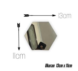 Termurah Kaca Cermin Hexagonal Asli Kaca 100% Ukuran 13CMX11CM / Cermin Aesthetic / Dekorasi Dinding Rumah Minimalis / Cermin Dinding / Cermin Segi Enam