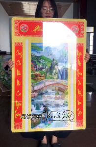 Tranh phòng thờ tráng gương tranh thờ tổ tiên Tranh cửu huyền thất tổ nội ngoại đồng tôn tráng gương treo tường CHQC37
