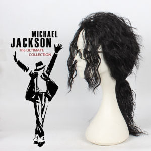 Michael COS Wig Male MJ Black Fashion Handsome Student African Medium Long Curly Jackson Wig