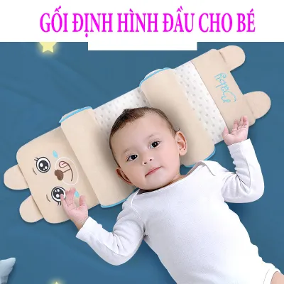 Gối định hình đầu cho bé Gấu Bernie Gối định hình chống méo đầu cho bé Gối chống méo đầu định hình cho trẻ sơ sinh