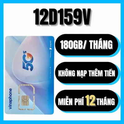 ( DEAL SIM 4G VINA ) TỔNG HỢP Sim Vinaphone 5G trọn gói 1 năm Không Giới Hạn Dung Lượng Data Tốc Độ Cao 5Gb - 1 Tỷ GB Gói 12YOLO100M 12D159V D500 SODA U1500 12THAGA70N 12FCLUB 12VD89P. FREESHIP - CHƯA KÍCH HOẠT