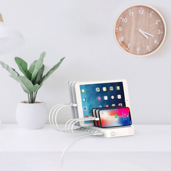 SooPii Premium 6Port USB Charging Station Organizer for Multiple