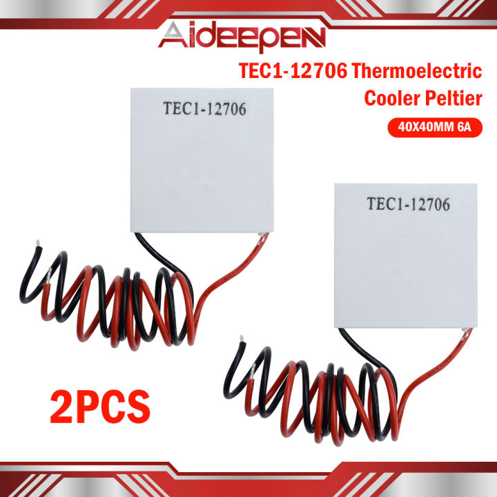 【2PCS】Original Aideepen thermoelectric peltier cooler TEC1-12706 12V DC 6A  thermoelectric cooler peltier airconditioner TEC 12706 Hot and Cold Side