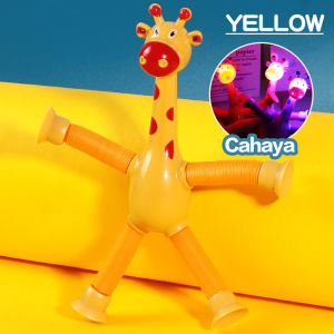Payoe Mainan Kreatif Bayi/Pop Tabung Fidget Toys Giraffe Tube Toys Telescopic Suction Cup Jerapah