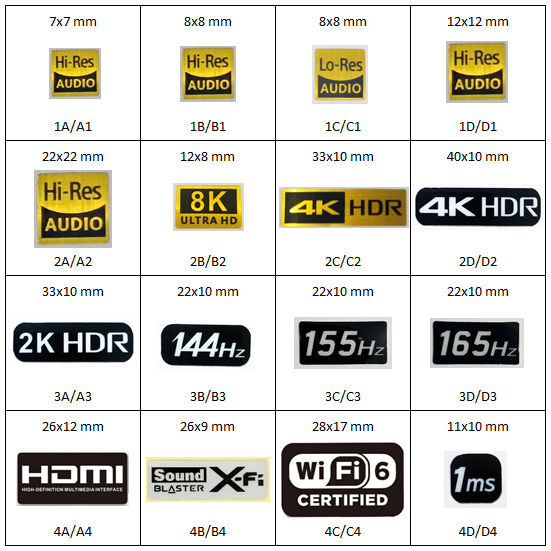 Stiker Sticker Logo Hi-Res Lo-Res 144Hz 4K HDR 8K Ultra HD | Lazada ...