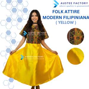 A2A Contemporary Filipiniana Folk Attire | Tribal Embroidered Bodice and Terno Sleeves
