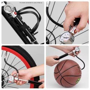 Bicycles Pump Bike Hand Pump with Pressure Gauge Inflation Needle and Frame Mount High Pressure 120PSI for Road Bike
