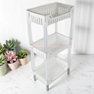 Keyway AE-273 Ractangular Rack 3tiers Rak Plastik 3tingkat Warna Putih Rak Bumbu Perkakas Peralatan Plastic