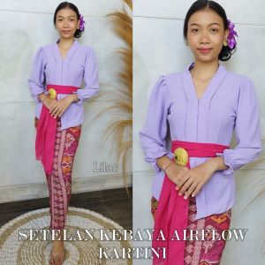 Kanaya - Baju Kebaya SETELAN Kebaya Bali AIRFLOW dan Rok MOSCREFT SELENDANG PANJANG STRAIT Kebaya Bali Modern
