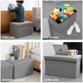 Foldable Chair Footstool Ottoman Bench Storage Chest Footrest Padded Seat. 