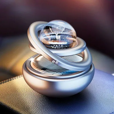Parfum Pajangan Mobil Bola Kristal Rusa Berputar Otomatis Menggunakan Sinar Matahari