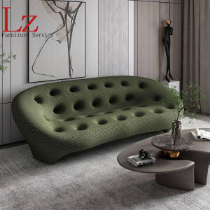 LZ-Shell sofa 3D three-dimensional fabric curved double and three person light luxury art sofa