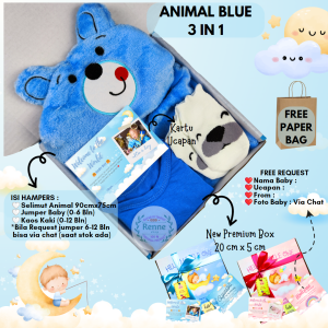 RENNESHOP - (SLEEPY BUBBLE & ANIMAL 3in1) - Hampers Baby / Hampers Bayi / Kado Bayi / Baju Bayi / Kado New Born / Gift Box Baby
